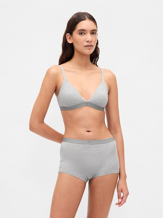 kurze hose aus bio-stretch-baumwolle mit hohem bund