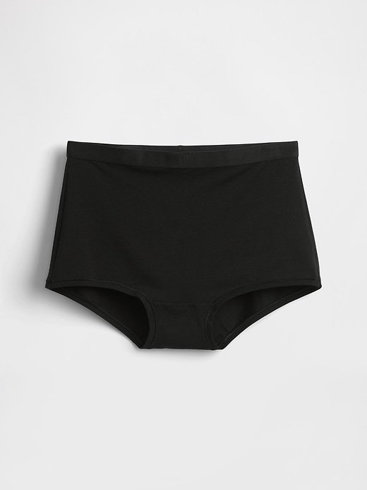 kurze hose aus bio-stretch-baumwolle mit hohem bund