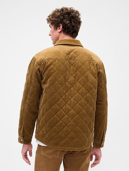 gesteppte cord-hemdjacke im lässigen schnitt
