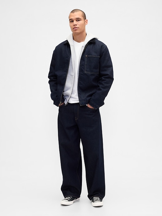arbeitsjacke mit jeansfutter und reißverschluss