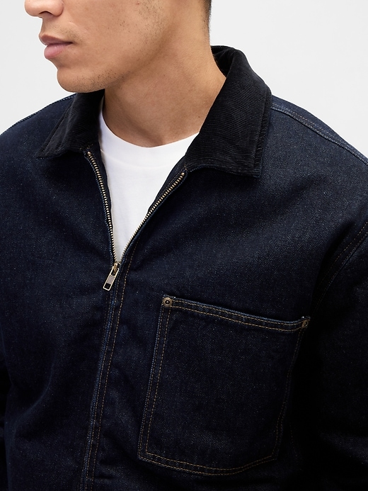 arbeitsjacke mit jeansfutter und reißverschluss