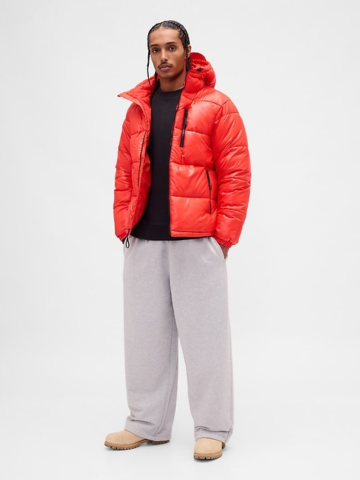 recycelte schwere steppjacke