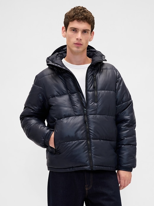 recycelte schwere steppjacke