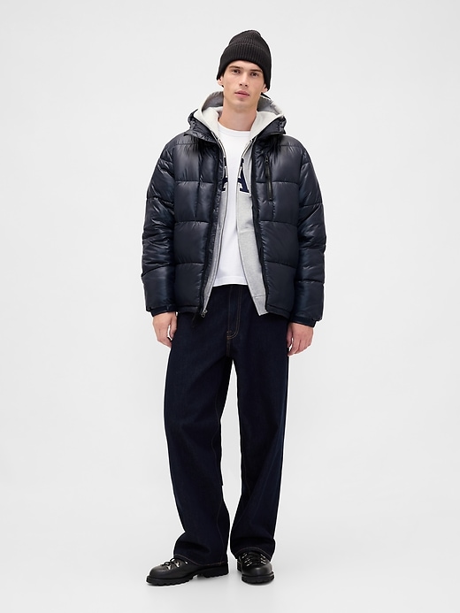 recycelte schwere steppjacke