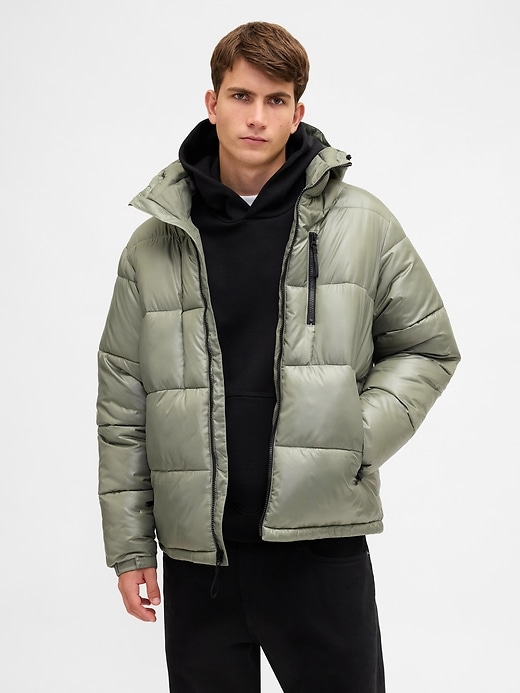 recycelte schwere steppjacke