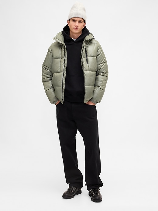recycelte schwere steppjacke
