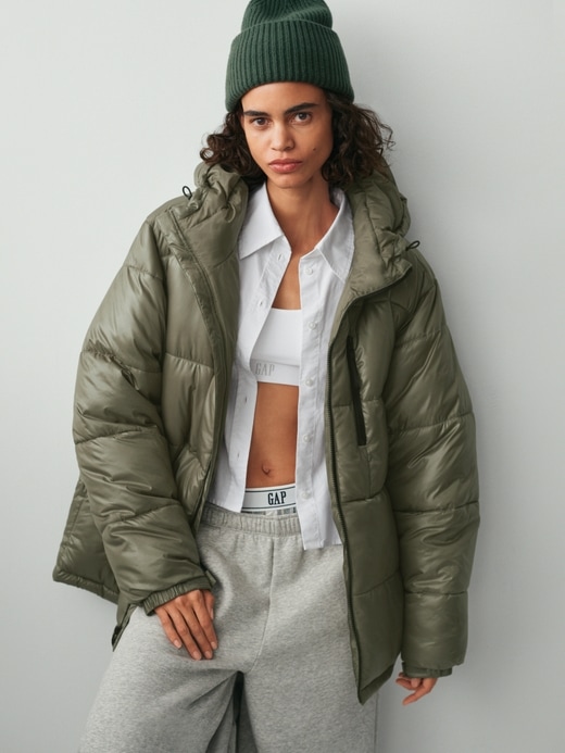 recycelte schwere steppjacke
