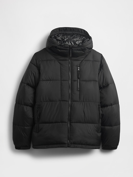 recycelte schwere steppjacke
