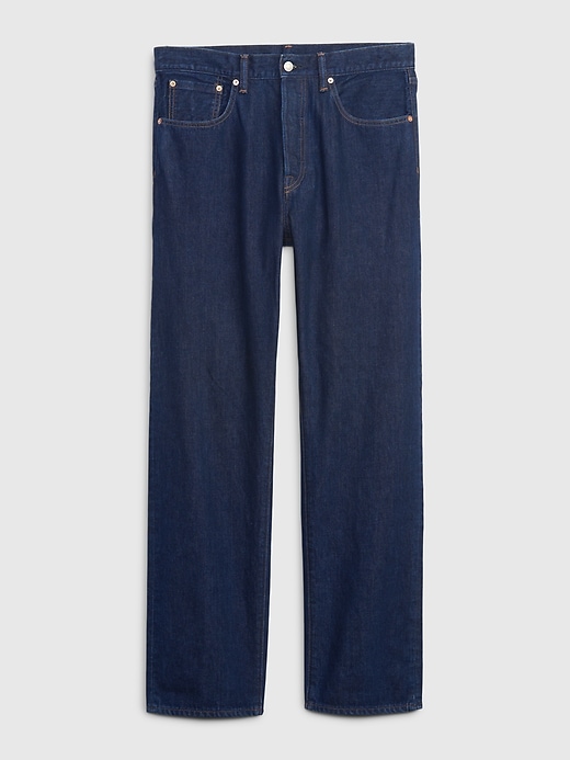 jeans aus bio-baumwolle mit knopfleiste im original-90er-jahre-stil gerader schnitt