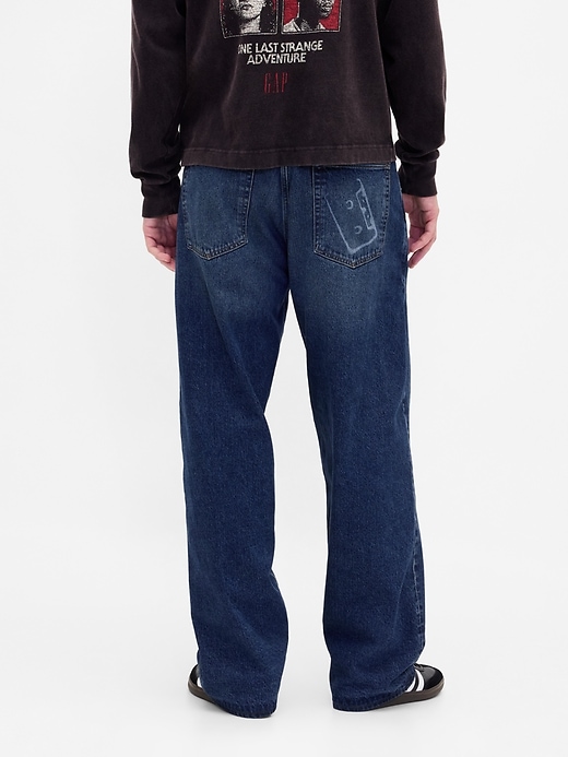 stranger things extra baggy jeans mit flanellfutter für erwachsene