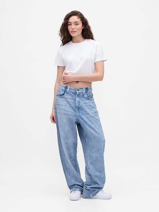 gap × bÉis strick-denim-baggy-jeans