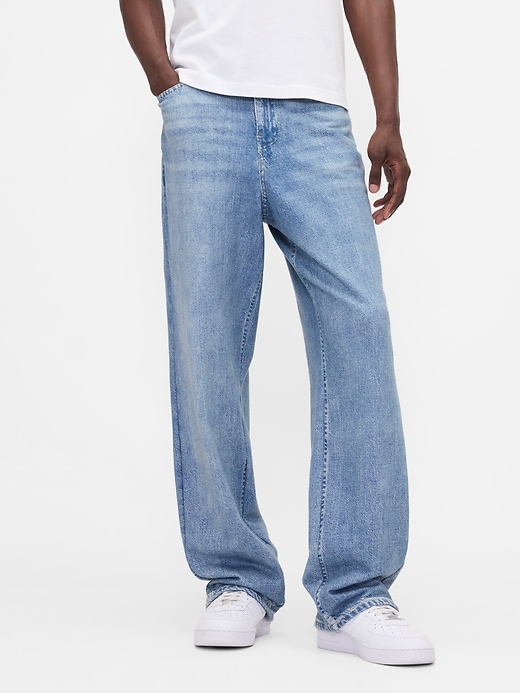 gap × bÉis strick-denim-baggy-jeans