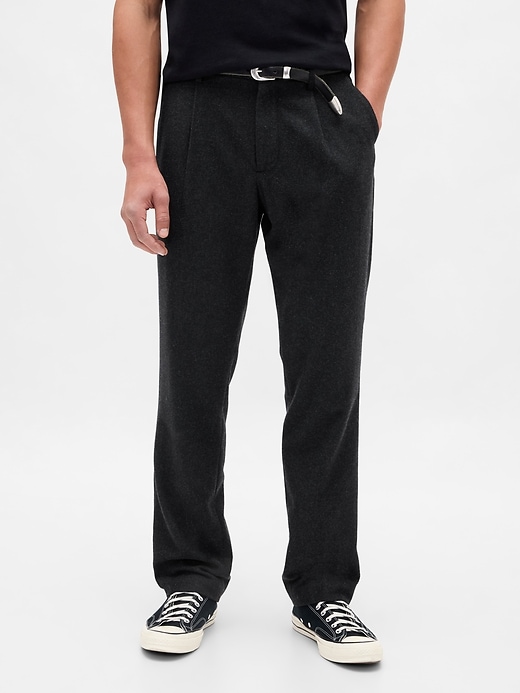lässige gerade geschnittene hose aus wollmischung