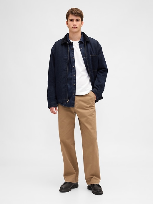 schweres twill-khaki im 90er-jahre-stil locker geschnitten