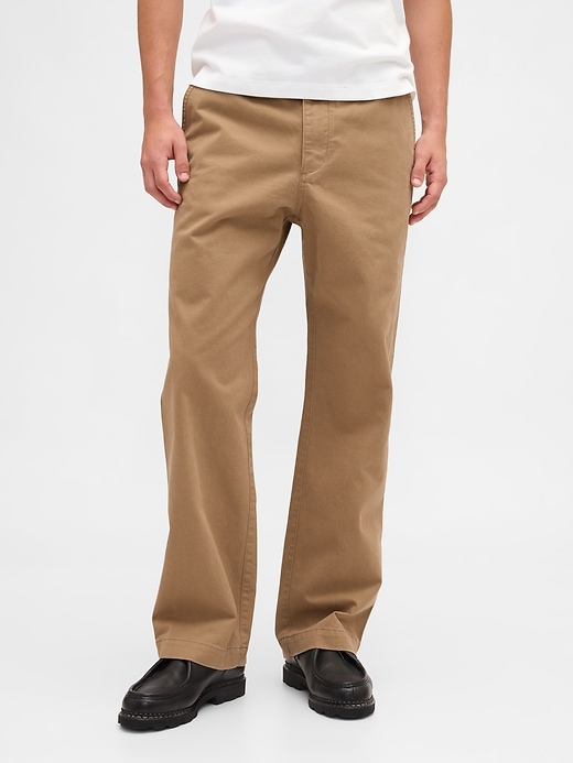 schweres twill-khaki im 90er-jahre-stil locker geschnitten
