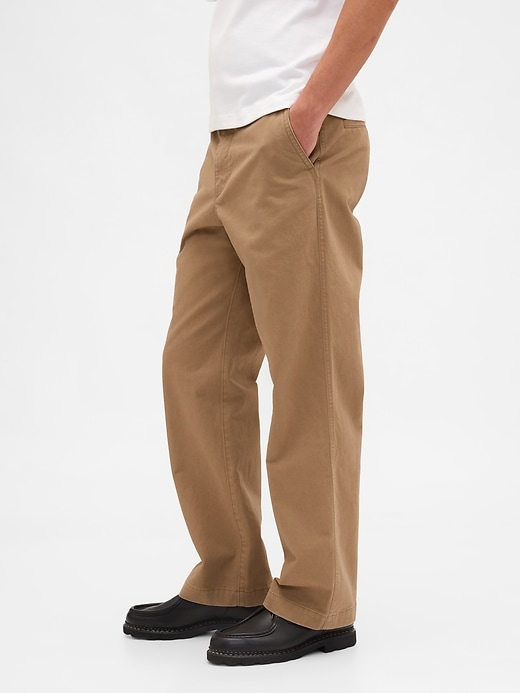 schweres twill-khaki im 90er-jahre-stil locker geschnitten