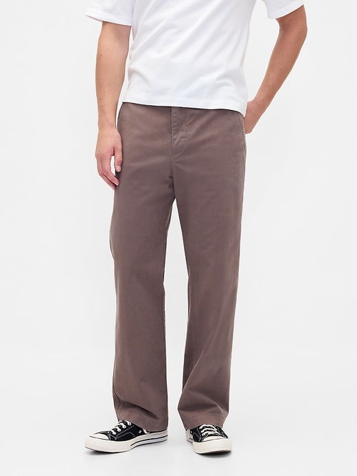 schweres twill-khaki im 90er-jahre-stil locker geschnitten