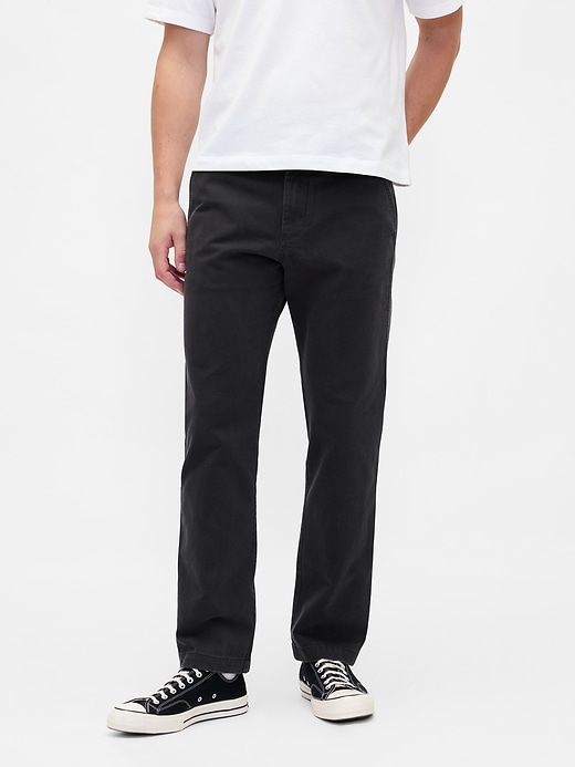 khakihosen aus schwerem twill mit geradem schnitt und lockerer passform