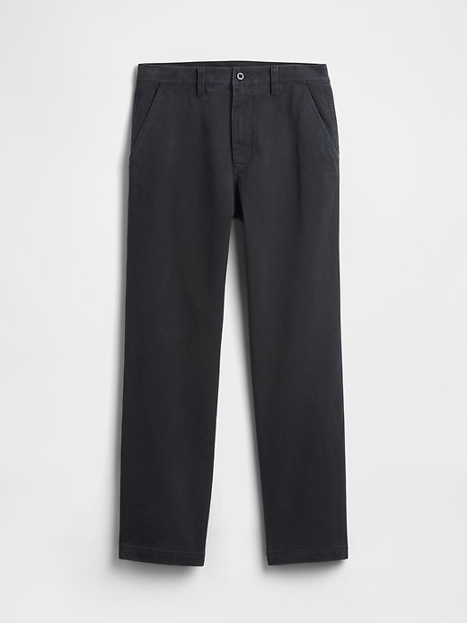 khakihosen aus schwerem twill mit geradem schnitt und lockerer passform