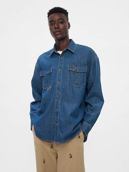 gap × disney denim westernhemd