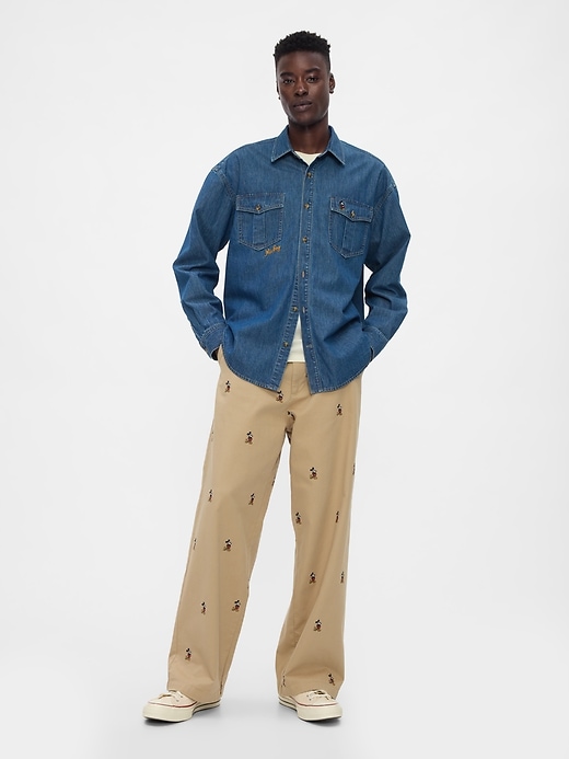 gap × disney denim westernhemd
