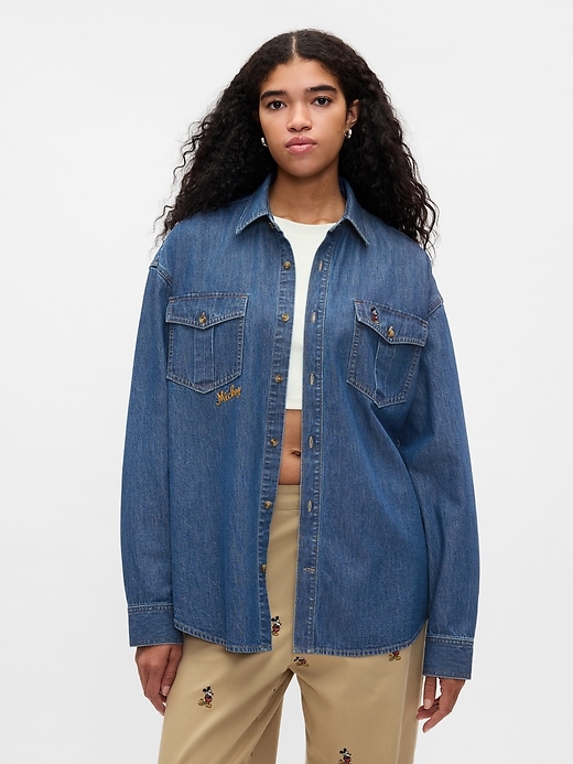 gap × disney denim westernhemd