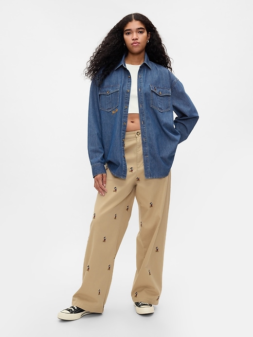 gap × disney denim westernhemd