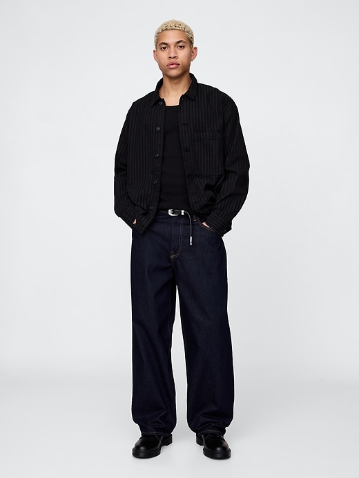 jeanshemdjacke mit streifen