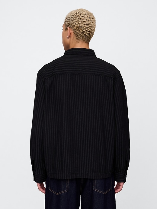 jeanshemdjacke mit streifen