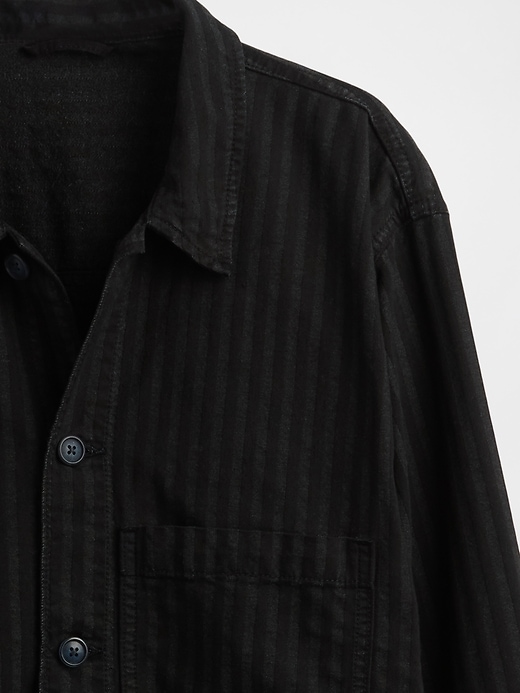 jeanshemdjacke mit streifen