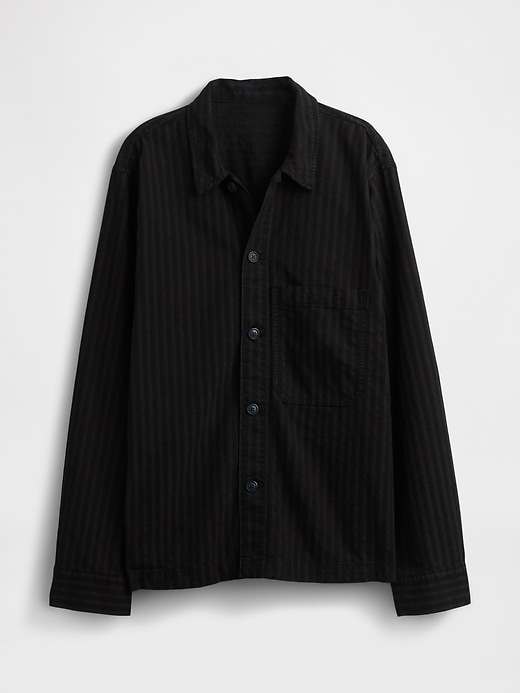 jeanshemdjacke mit streifen
