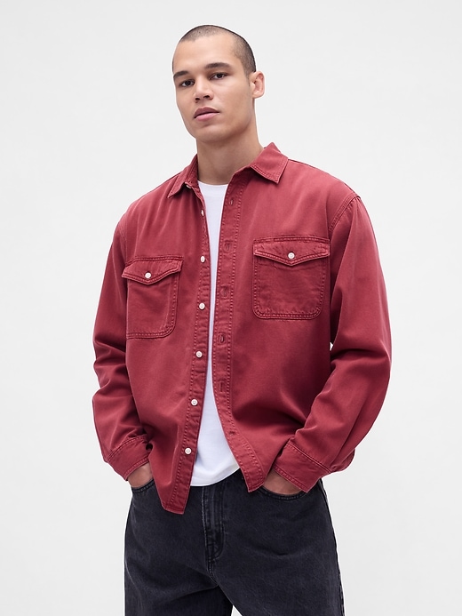 ultrasoft denim relaxed shirt