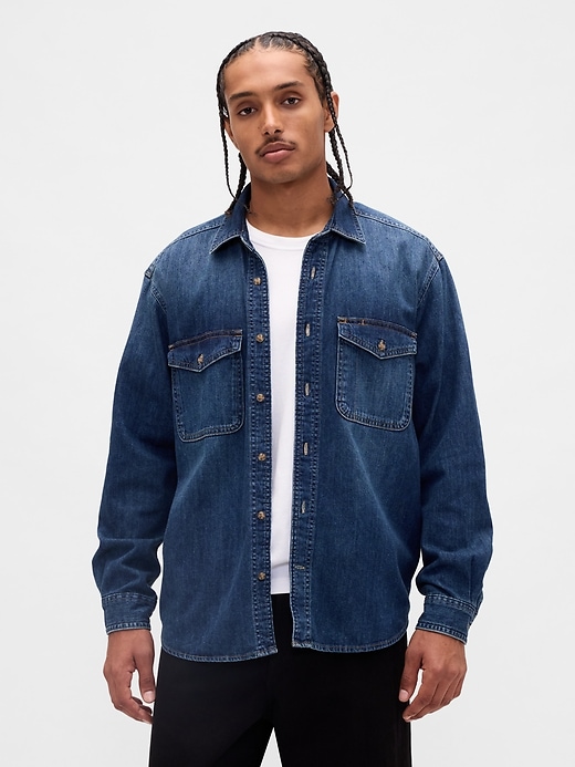 lässiges jeanshemd