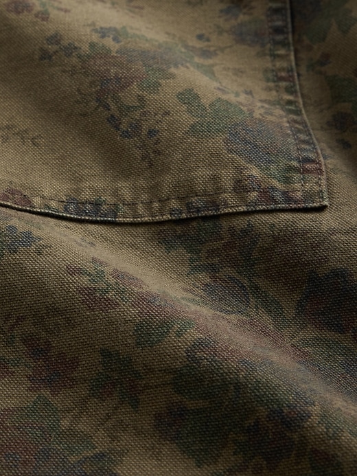 Überhemd aus denim mit blumenmuster