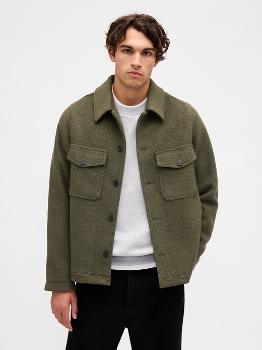 lässige hemdjacke aus wollmischung