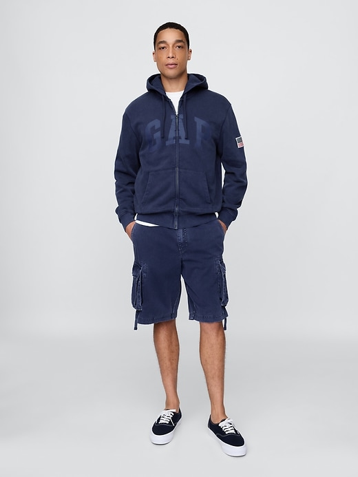 twill cargo baggy shorts