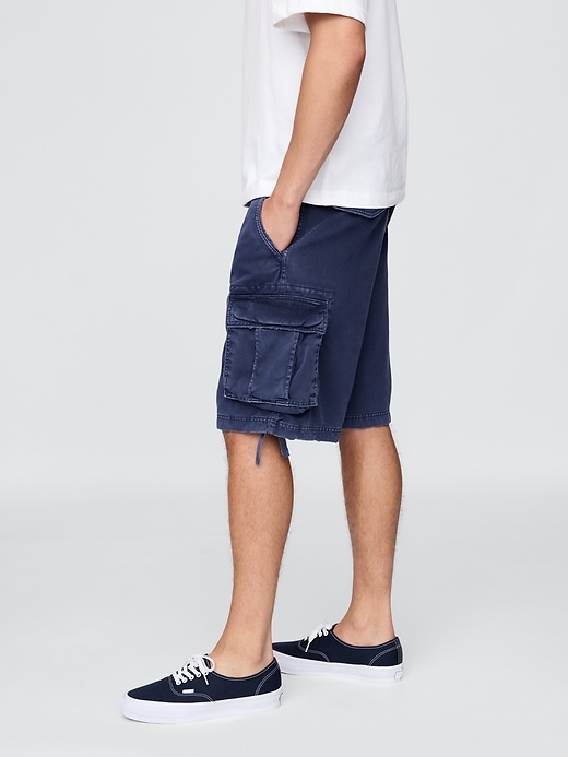 twill cargo baggy shorts