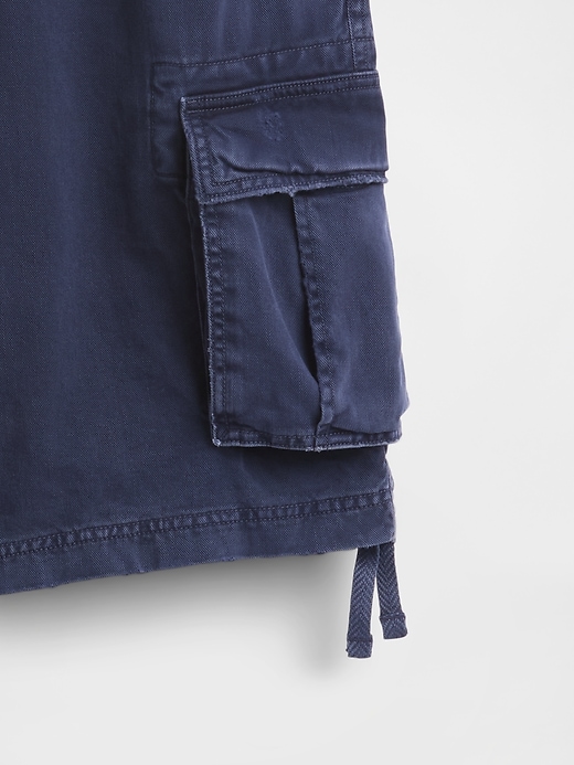 twill cargo baggy shorts