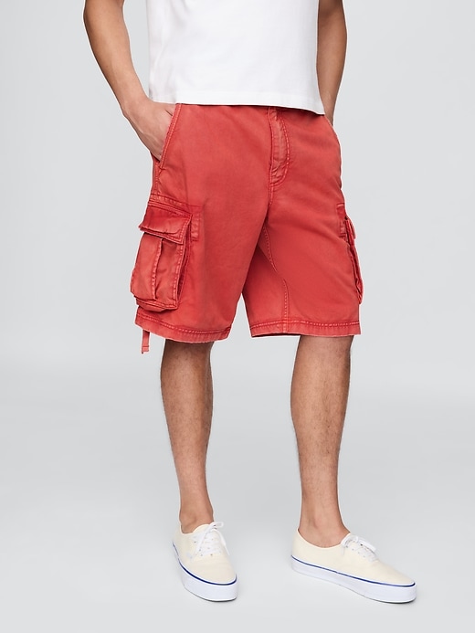 twill cargo baggy shorts