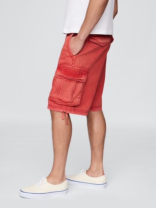 twill cargo baggy shorts