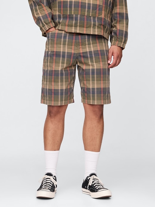 lässige karierte canvas-shorts