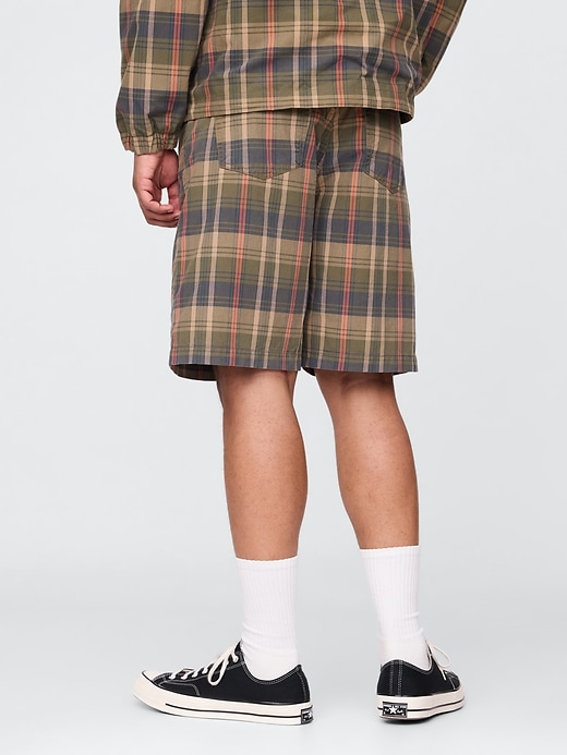 lässige karierte canvas-shorts