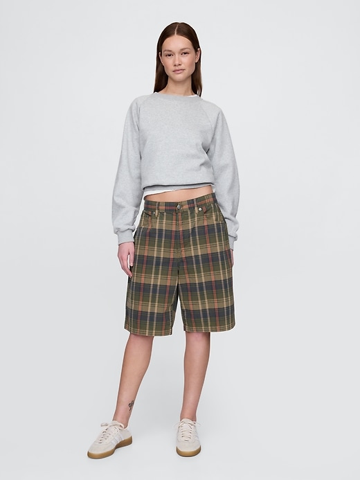 lässige karierte canvas-shorts