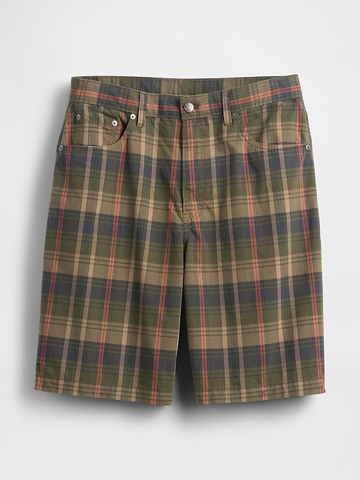 lässige karierte canvas-shorts