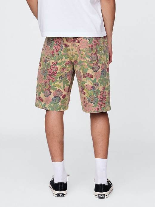 shorts aus canvas mit blumenmuster