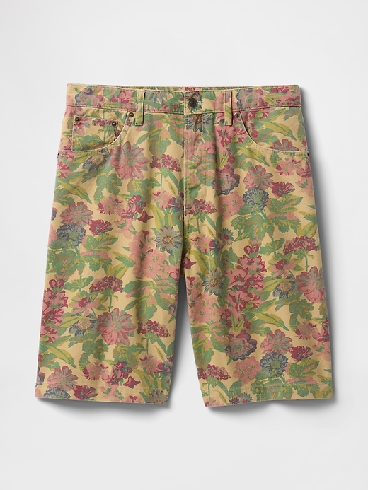 shorts aus canvas mit blumenmuster
