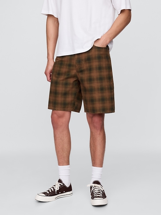 karierte canvas-shorts