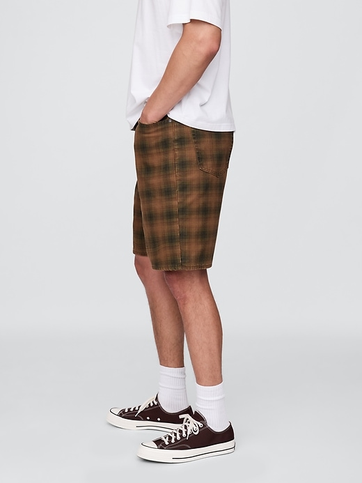 karierte canvas-shorts