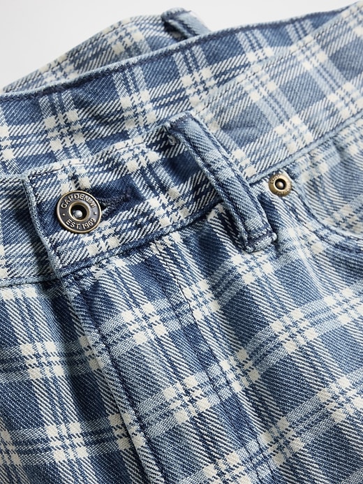 lässige jeans-karo-shorts aus den 90ern