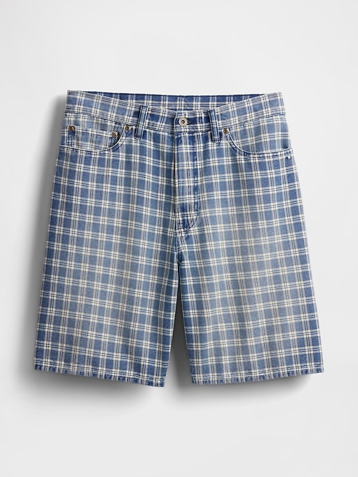lässige jeans-karo-shorts aus den 90ern
